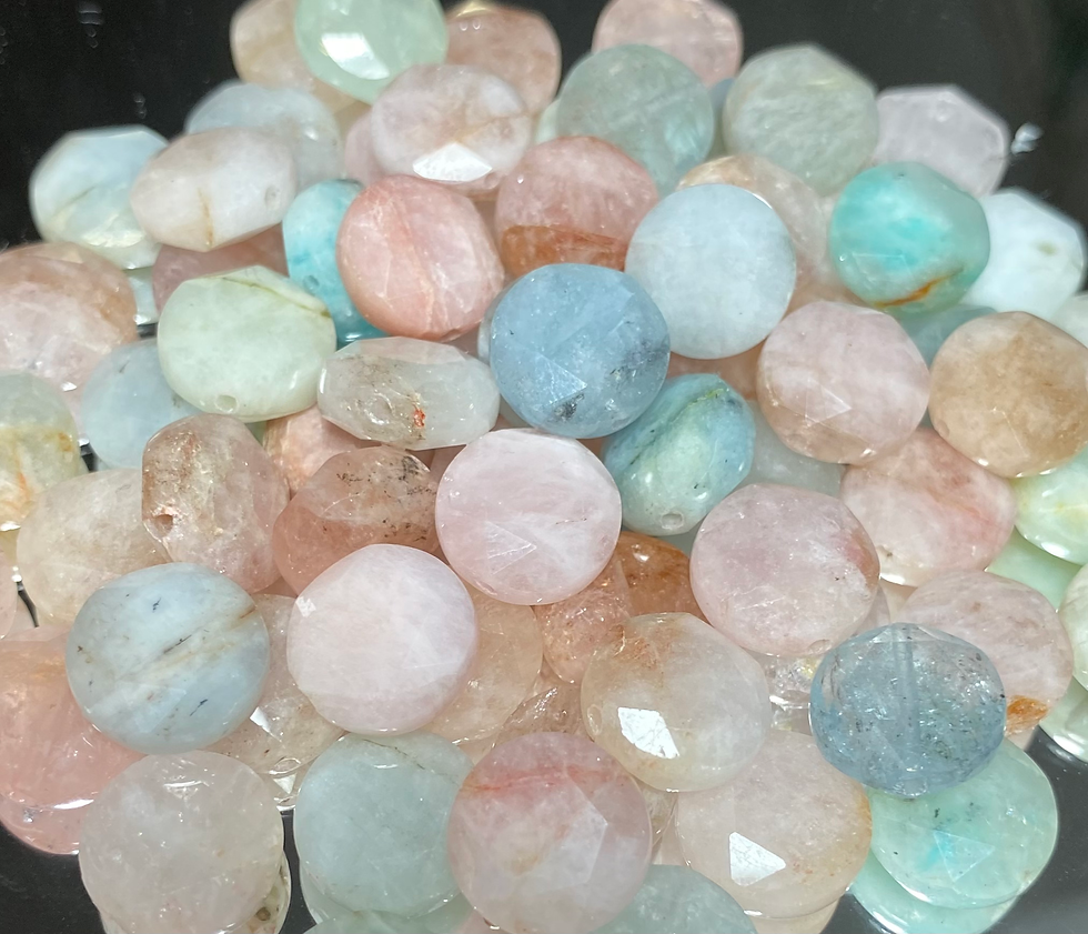 Morganite Faceted Hexagonal Cut Flat Round 12-12.5x5-6mm