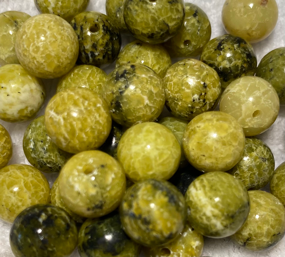 Yellow Turquoise 8mm rounds