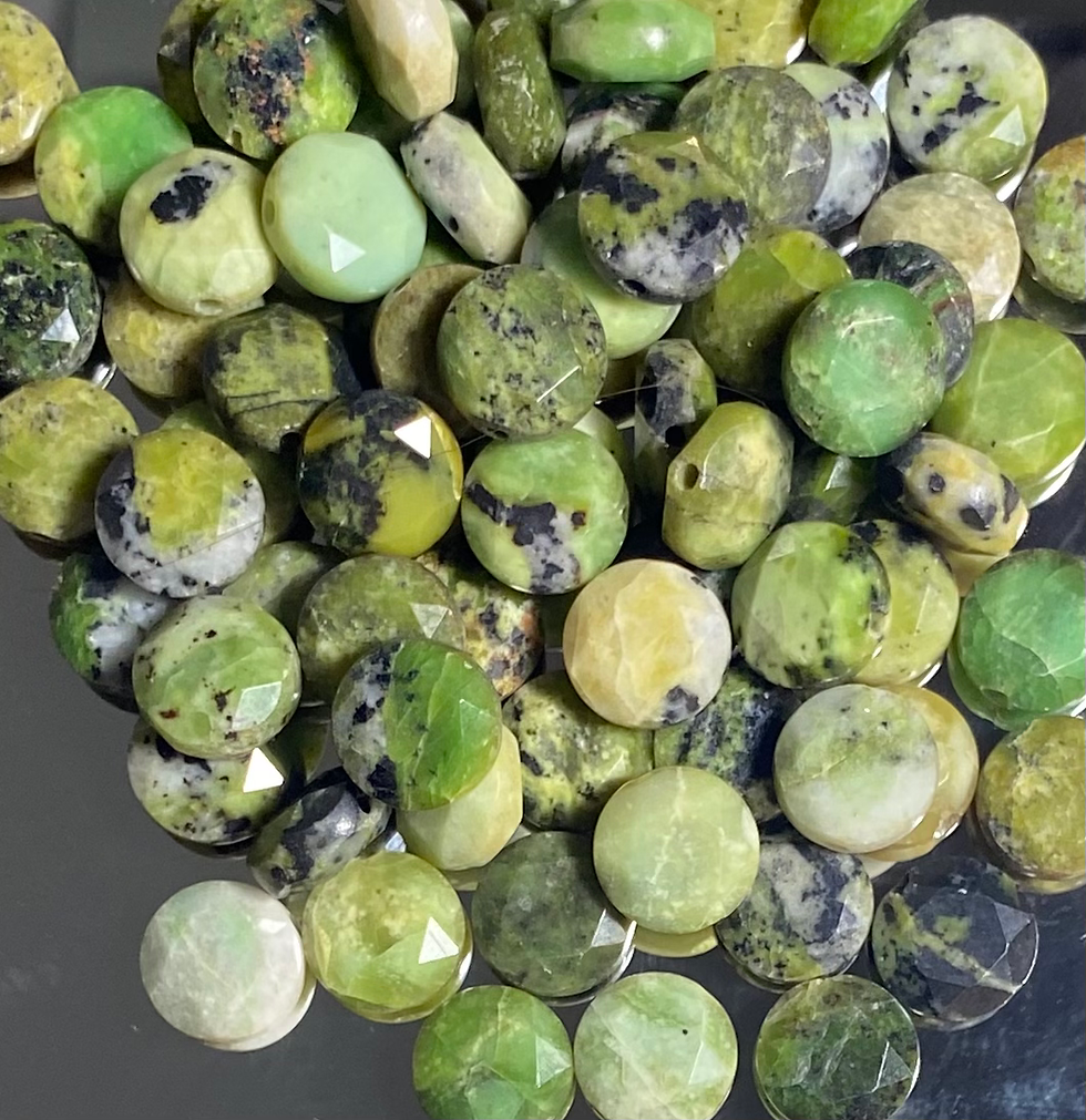 Natural Australian Jade Chrysoprase Faceted Hexagonal cut Flat Round 12-12.5x5-6mm