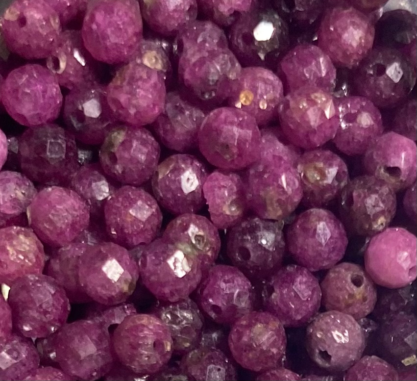 Ruby Corundum Faceted Round 3mm