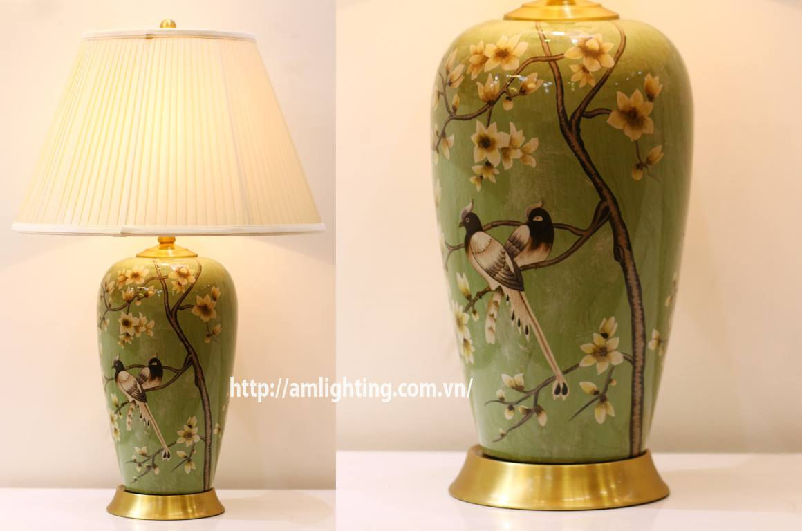 Đèn bàn men xanh ngọc 01