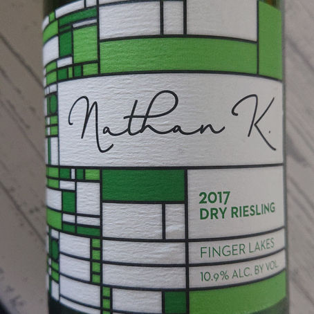 Nathan Kendall dry Riesling Finger Lakes 2017