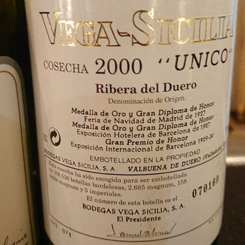 Vega Sicilia Unico Ribera del Duero Cosecha 2000