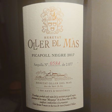 Oller del Mas Picapoll Negre 2017