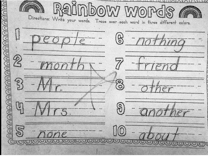 List of spelling words