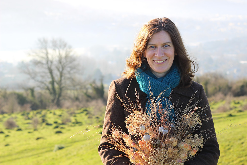 Cathy Crozier-Cole from Umbel on Little Solsbury Hill, Bath, with dried flowers