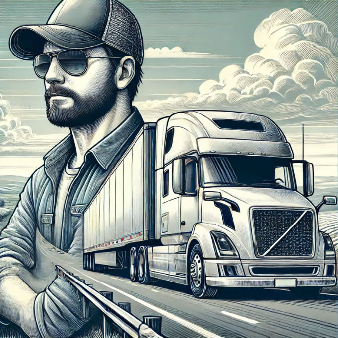 Artist Rendition of Long Haul CDL Driver