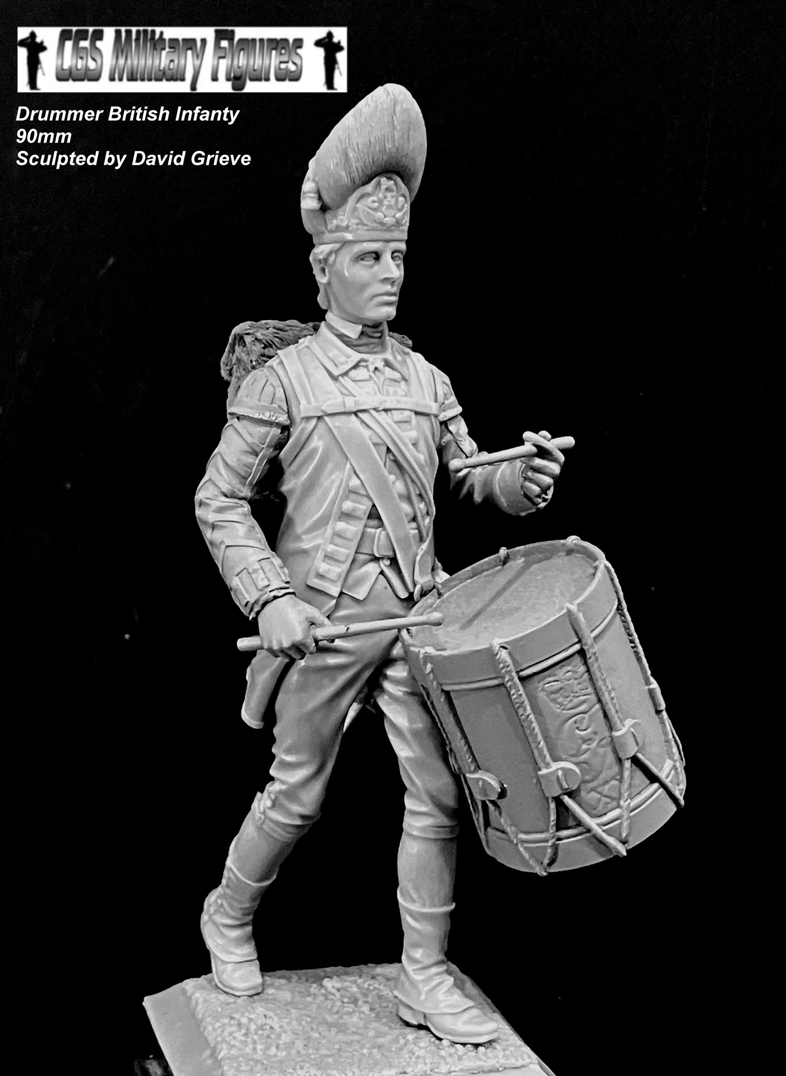 GLA03 Drummer British Infantry 90mm sculpted by David Grieve