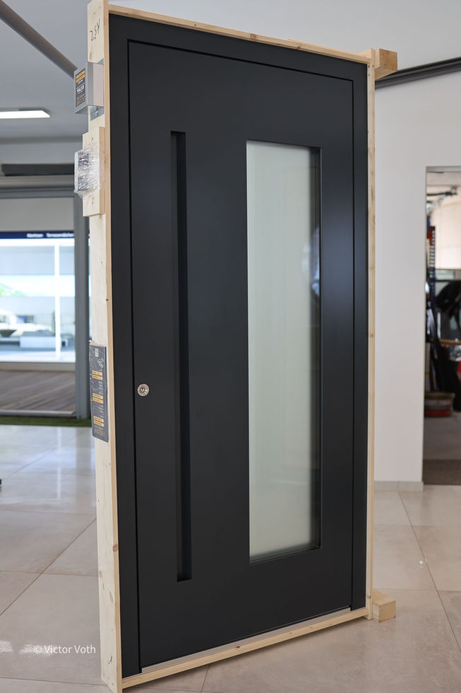 Schüco Alu Türe mit Griffmulde