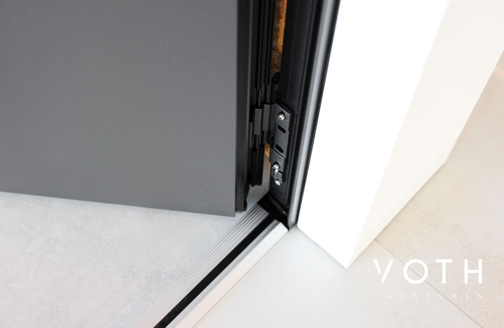 Schüco Aluminium Bodenschwelle an der Eingangstüre