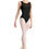 Thumbnail: Boat neckline braid  detail mesh back tank leotard M3115LM black