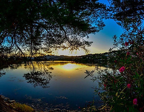 Sunset at Pantano Piccolo (Torre Faro Lake), Natural Reserve Capo Peloro Lagoon