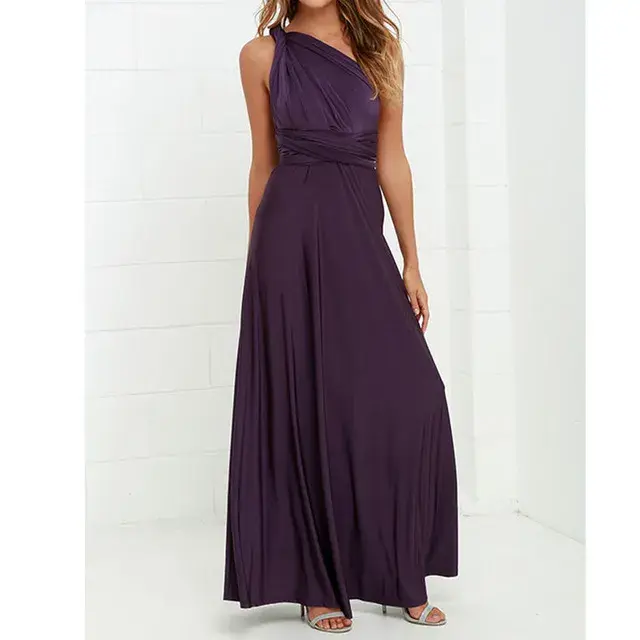 Thumbnail: Long wrap party, bridesmade dress