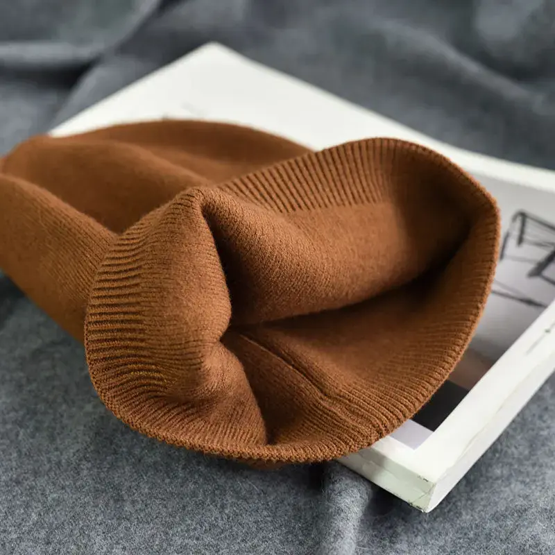 Thumbnail: Winter solid color cashmere beanie