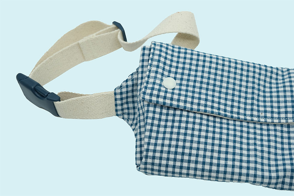 banane pochette - vichy bleu