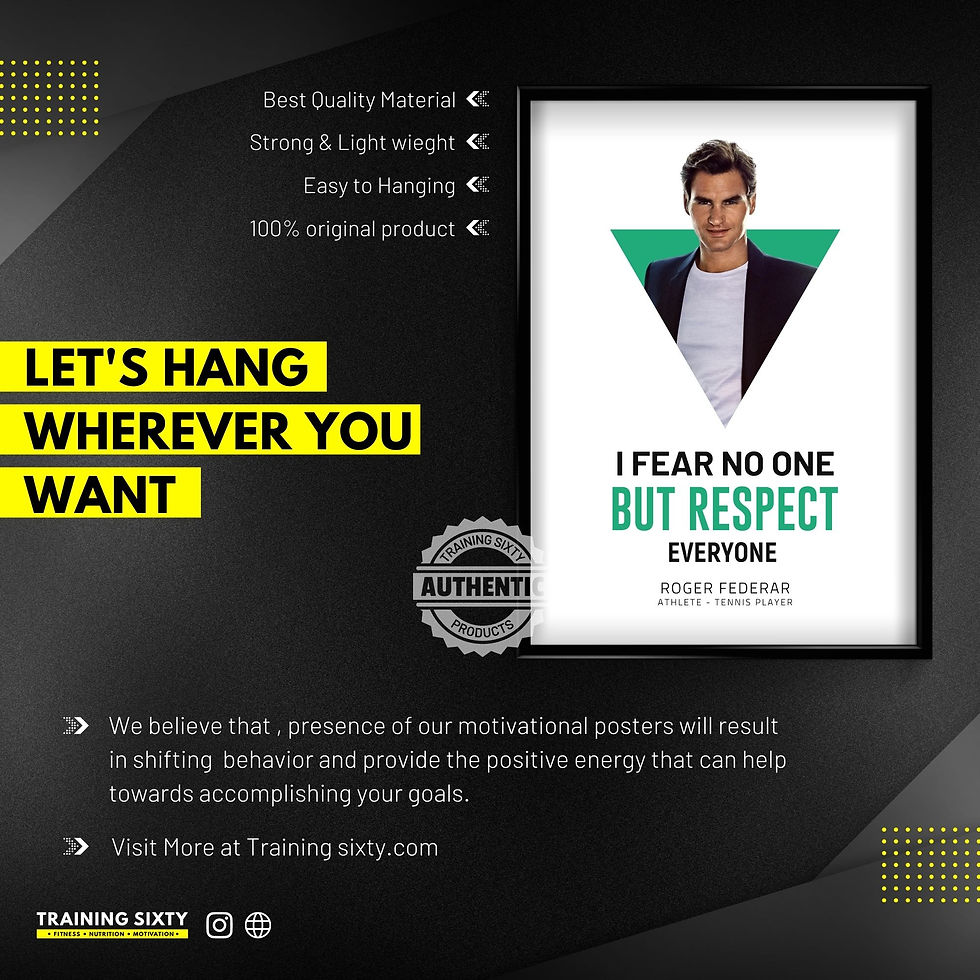 Thumbnail: Roger Federer Motivation Quote -  Wall Frame poster