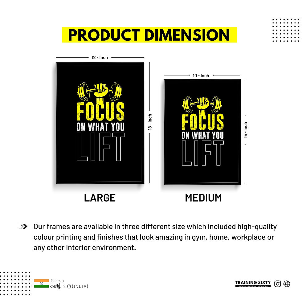Thumbnail: Focus on What you lift  -  Wall Frame Poster