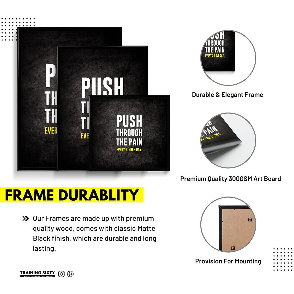 Thumbnail: Push through the pain every single day  -  Wall Frame poster