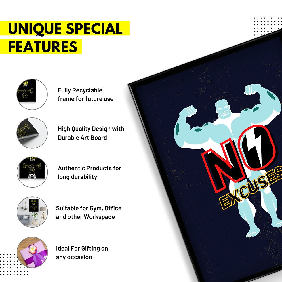 Thumbnail: No Excuses -  Wall Frame Poster