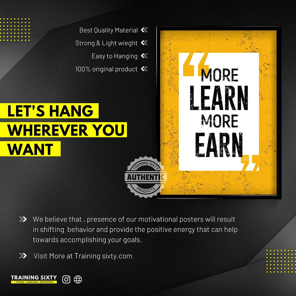 Thumbnail: More Learn More Earn - Short Quotes Wall Frame poster