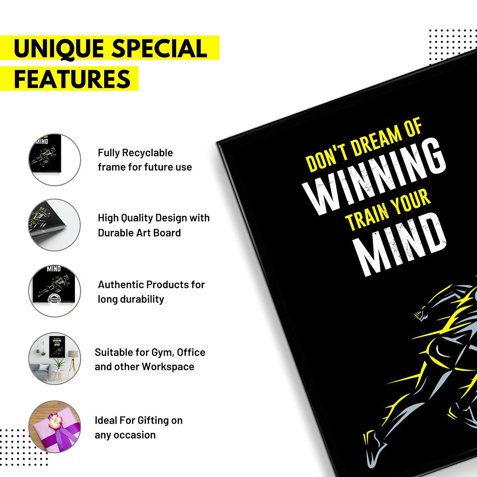 Thumbnail: Dont Drean of winning train your mind -  Wall Frame poster
