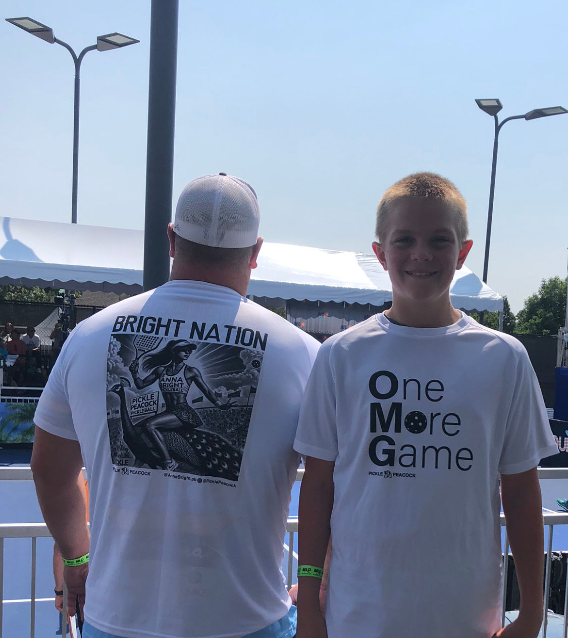 "Bright Nation" AI design at the back - OMG Men's Quick Dry White Short Sleeves