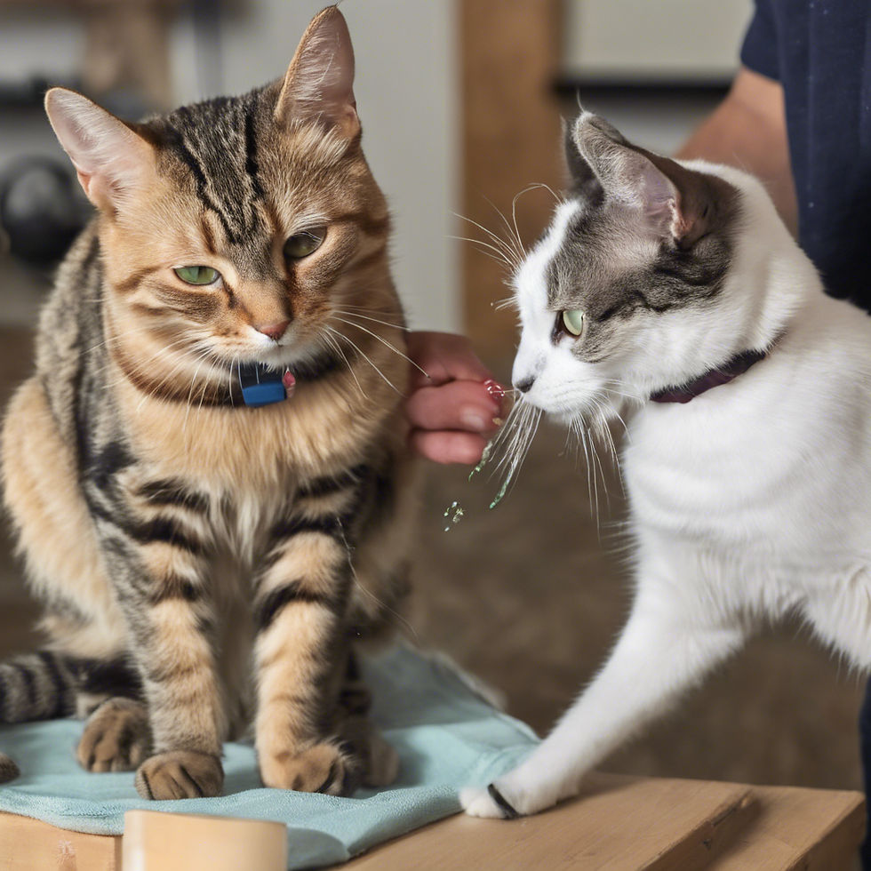 Two cats communicating with each other