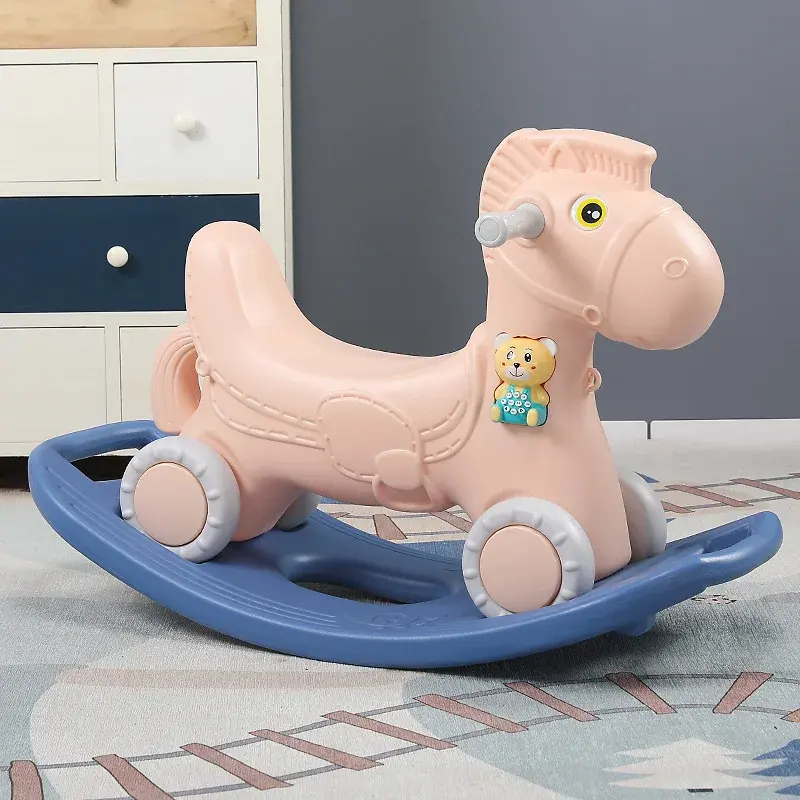 Miniaturebillede: Caballito mecedor para niños, bebés, juguetes Trojan de plástico.