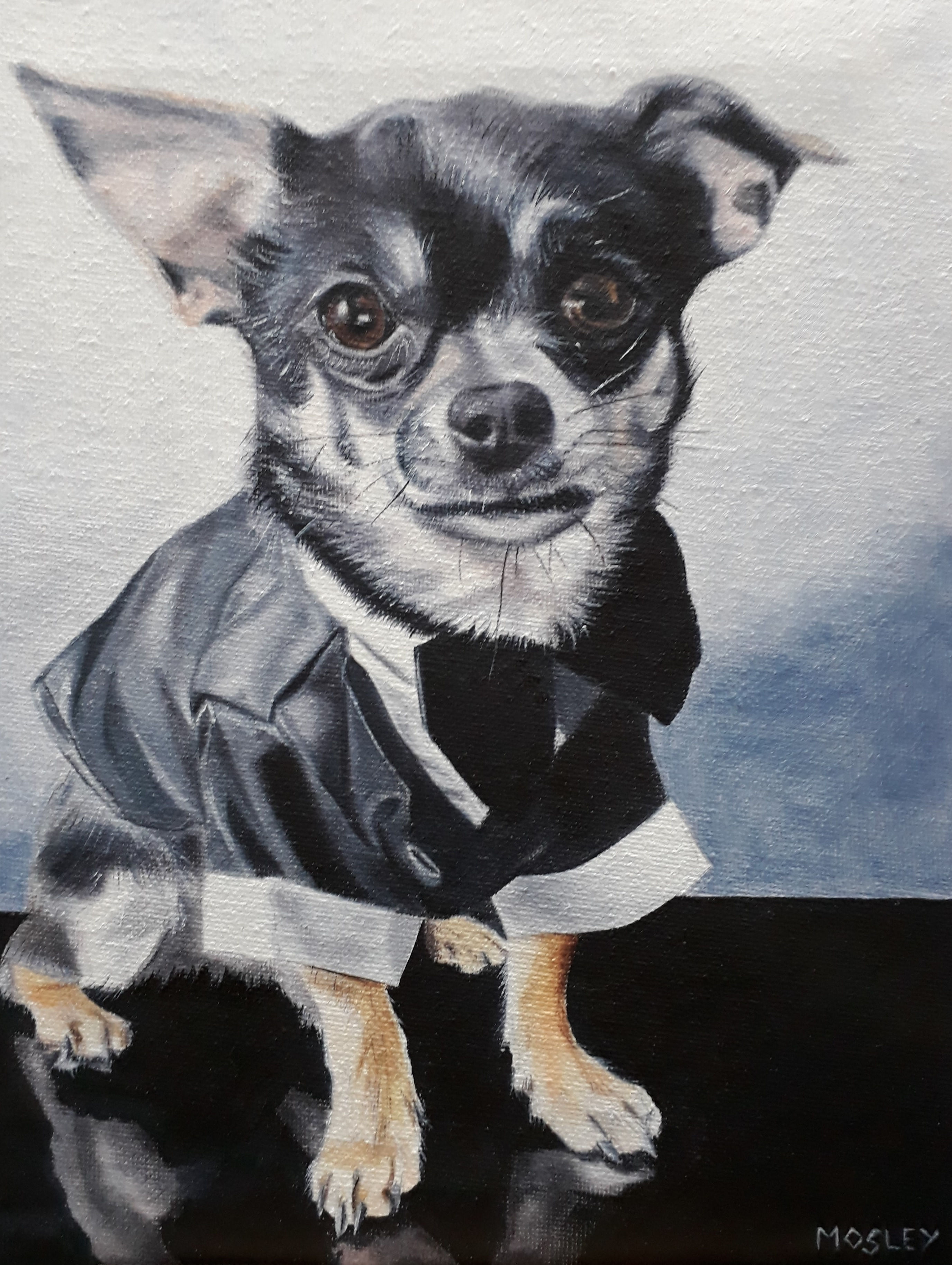 Chihuahua in a Tux painting A4 print