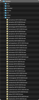 The Samples folder, its keys