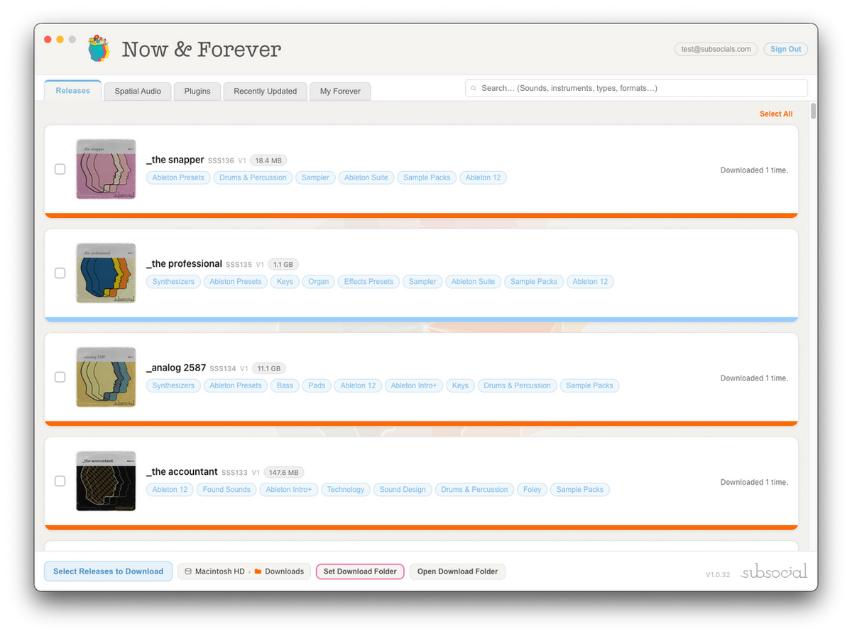 The Subsocial Forever desktop app