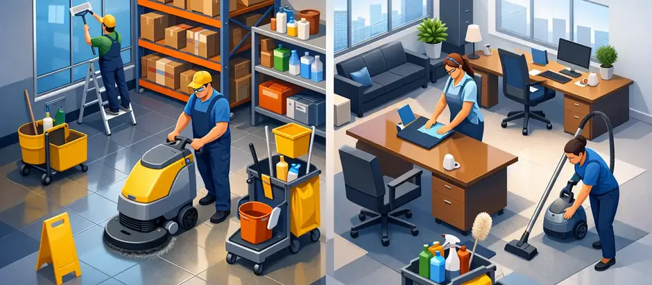 What Is the Difference Between Commercial and Office Cleaning?