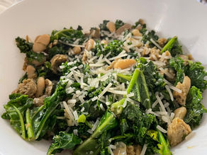 Kale with White Beans and Vegan Sausage