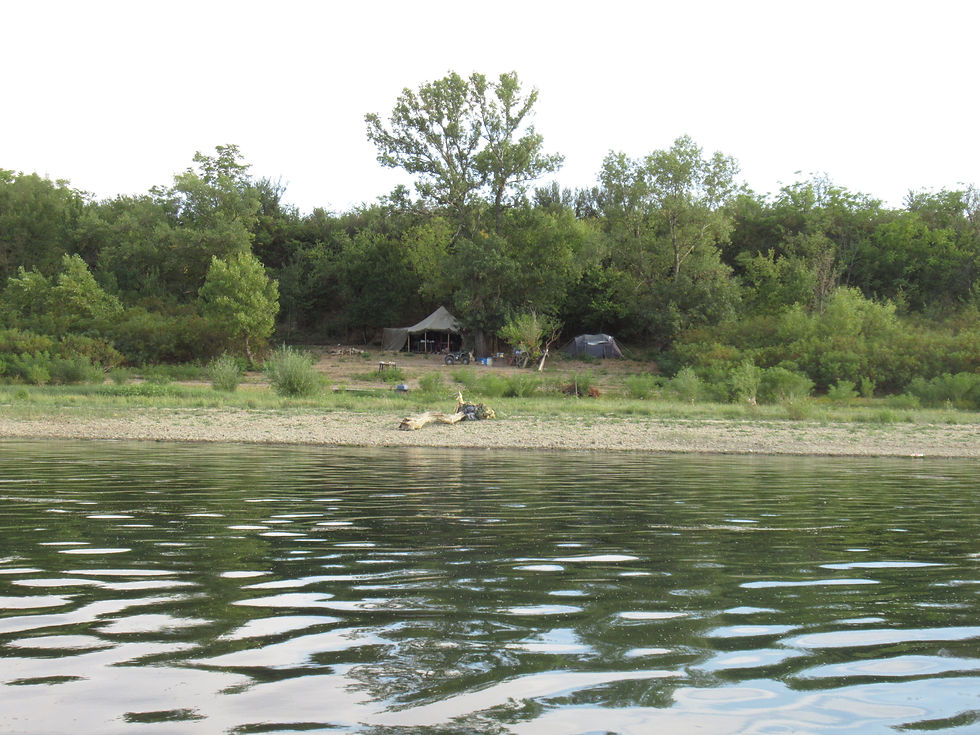 A view of the camp from the river