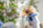 Bride and Groom First Kiss Backyard Wedding