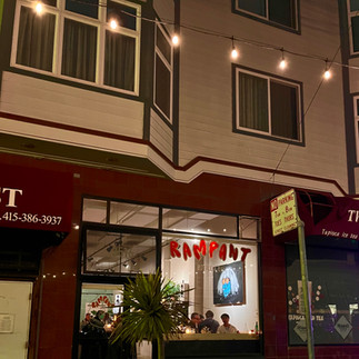 The exterior of a hip wine bar in San Francisco Rampant Bottle + Bar