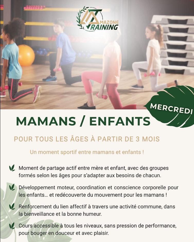Nouveauté chez L’Amazone Training à Roussillon : des cours pour les mamans… et leurs enfants !