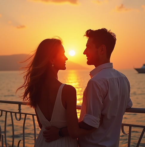 A-couple-enjoys-a-romantic-sunset-cruise-with-soft-lighting-and-vibrant-colors-in-a-cinema