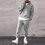 Thumbnail: SMART Long Sleeve Soild Color Leisure Sportwear Fleece 2 Piece Outfit Set Men 