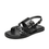 Thumbnail: SMART Sandals Women Cow Leather Cross-over Strap Braided Look Metal Buckle 