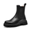 Thumbnail: SMART Ankle Boots Platform Women Cow Leather Chelsea Boots Round Toe Elastic 
