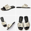 Thumbnail: SMART Slippers Women Cow Leather Square Toe Flats Round Metal Buckle Low Heel
