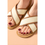 Thumbnail: SMART Sandals Women Cow Leather Canvas Patchwork Cross Band Back Strap