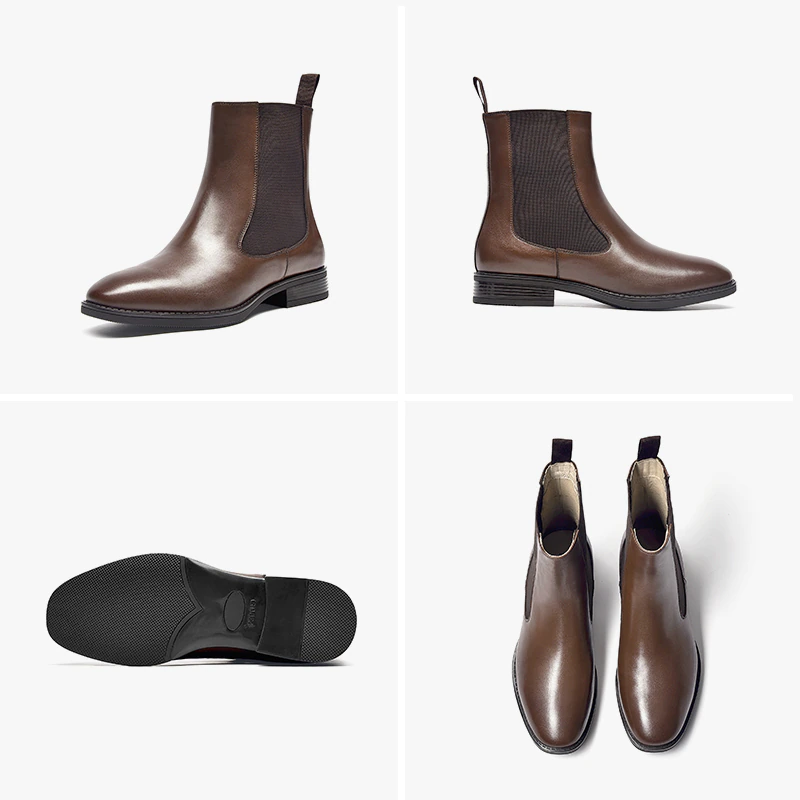 Thumbnail: SMART Boots Women Brand New Genuine Calf Leather Round Toe Ankle Bootie