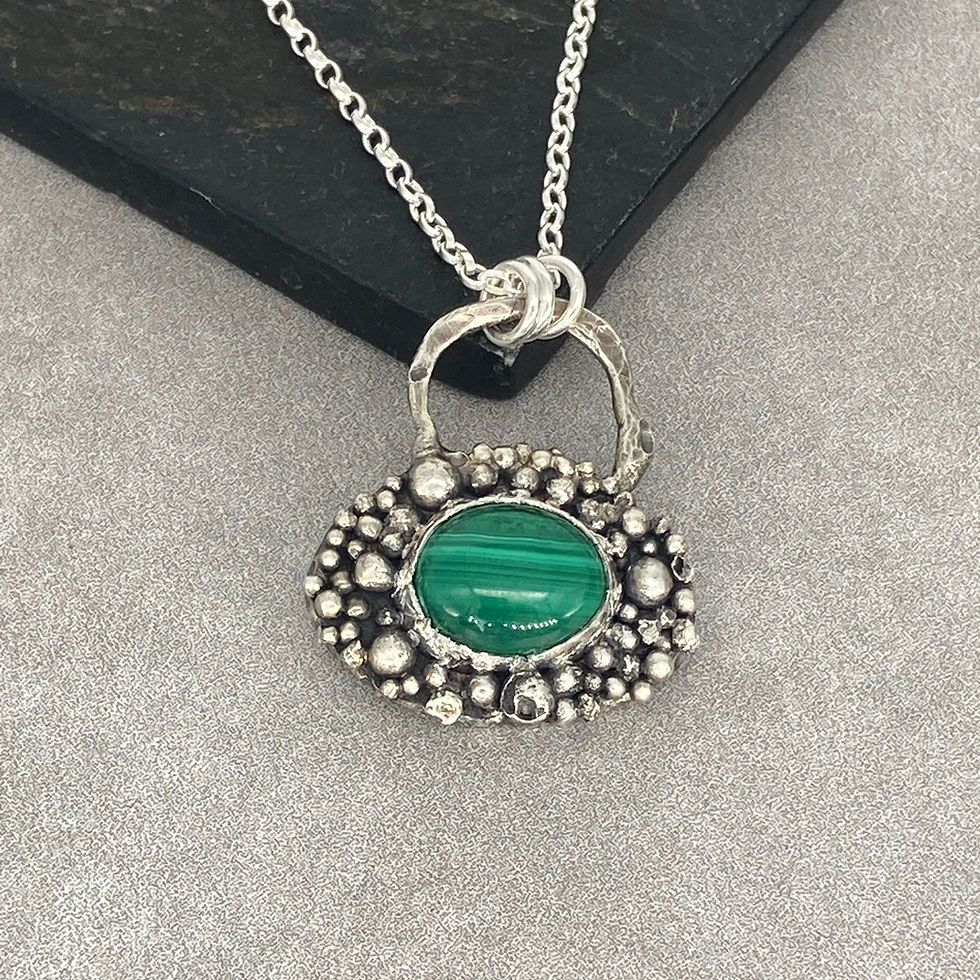 Thumbnail: Malachite Oval Bubble Pendant