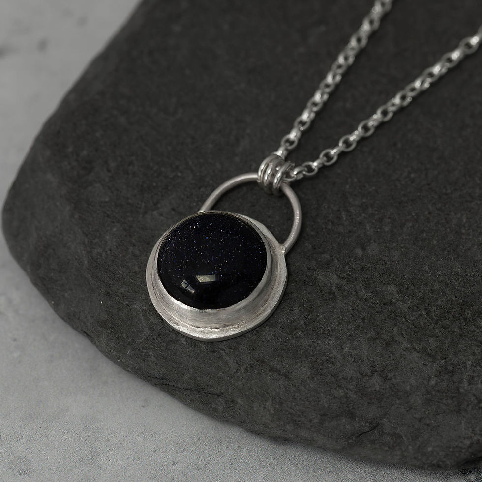 Thumbnail: Blue Goldstone Galaxy Pendant