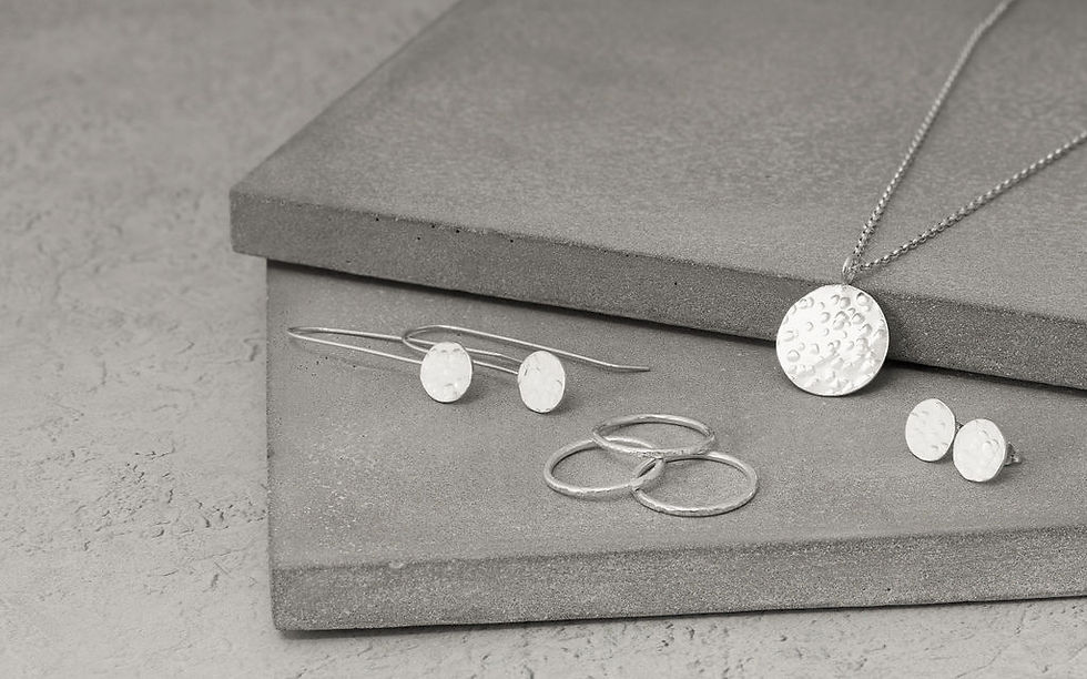 Thumbnail: Full Moon Textured Stud Earrings