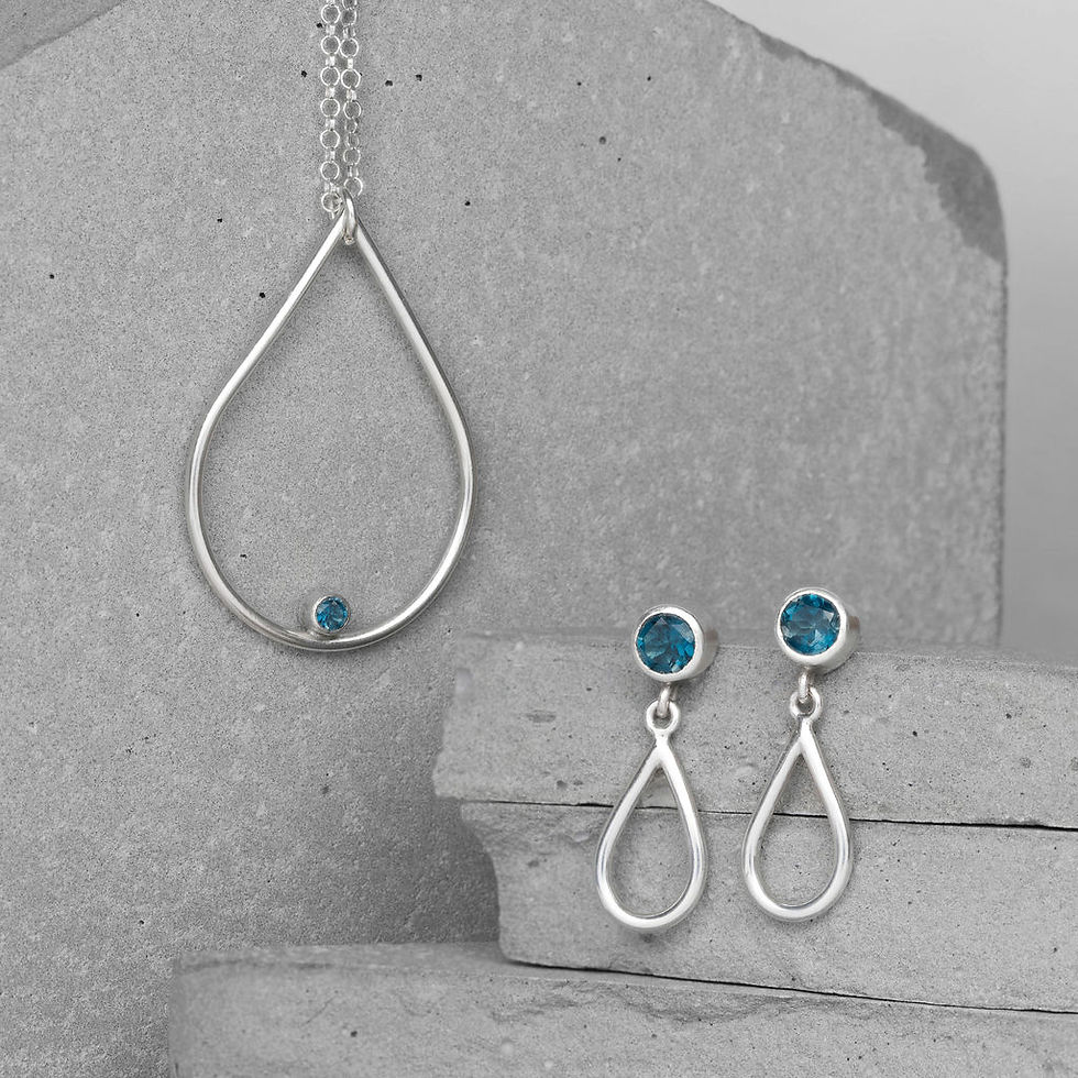Thumbnail: Topaz Rain Drop Pendant