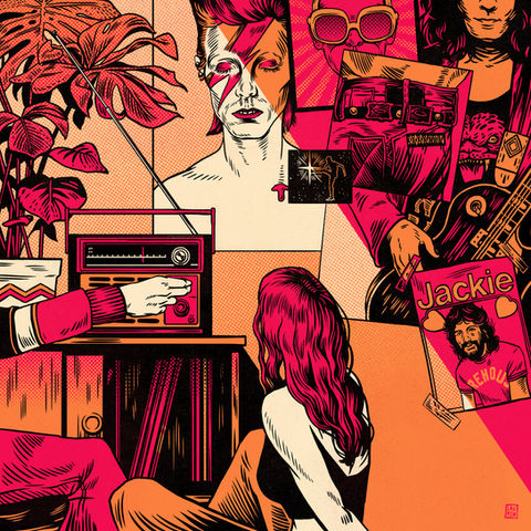 retro music bowie poster graphic 