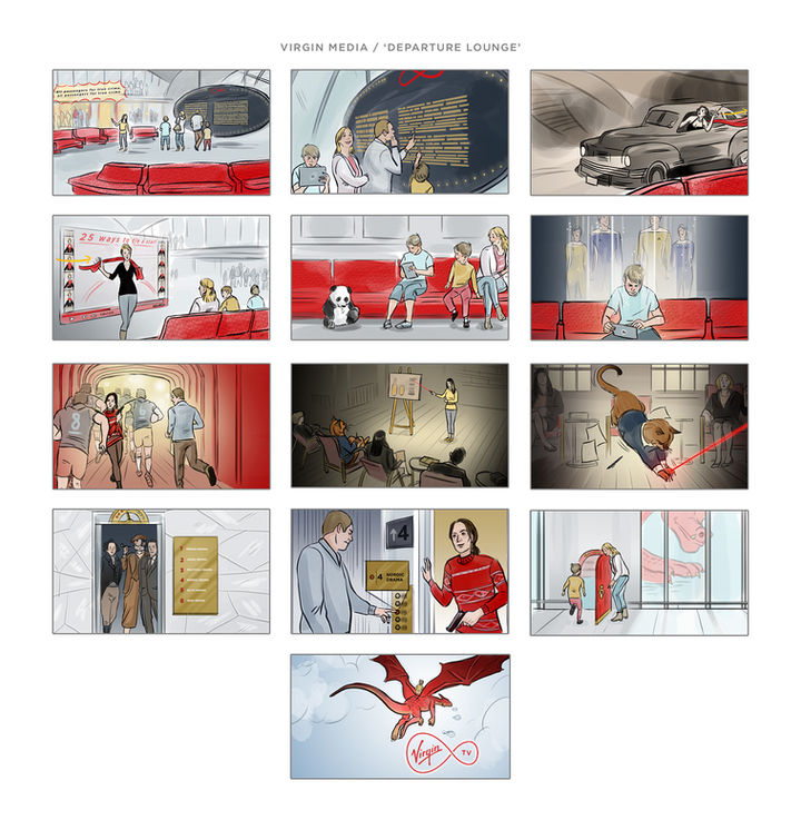 Advertising storyboard for pitch